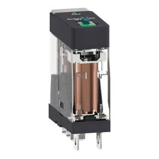 Schneider RXG12ED Relé Zelio RXG,1 C/O,10 A,48V DC,testovací tlačítko a LED