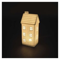 LED keramický domeček, 16 cm, 1x CR2032, vnitřní, teplá, časovač, EMOS DCLW36