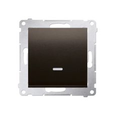 Spínač jednopólový, s orientačním LED, řazení 1So, 10AX, 250V, hnědá matná