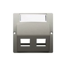 Kryt zásuvky komunikační (pro prvky Keystone), šikmé dvojité, Satén BMGKS2P/29