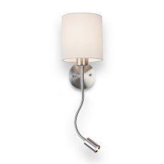 VERSA nástěnná se stínidlem bílá matný nikl 230V E27 LED 42+3W 40° 3000K R10580