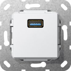 USB 3.0 A krátký kabel vložka čistě bílá GIRA 568303
