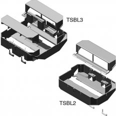 Adaptér boční montáž, pro NEO box, 4 moduly, RAL 9011, PP HL SYSTEM HL TSBL2