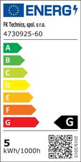 LED pásek 60LED/m, 3528, IP65, 2800-2900 K, bílá, 12V, 5m FK TECHNICS 4730925-60