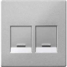 Merten Centrální deska datové zásuvky 2xRJ45 Aluminium SCHNEIDER MTN4562-0460