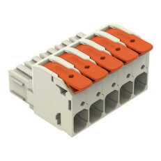 Pružinová svorka Páčka Push-in CAGE CLAMP světle šedá 16mm2 5pól. WAGO 832-1105