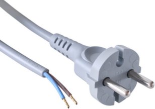 Přívodní kabel FLEXO H03VV-F 2x0,75B s kontur vidlicí 3m bílá PVC