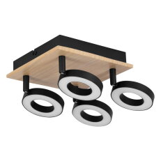 Bodové svítidlo RIELVES LED-QUADRAT/4 dřevo/černá/bílá 4X4,2W IP20 EGLO 901205