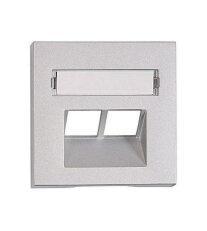 Kryt datové zásuvky 2x RJ45 UAE SFB, popisové pole, stříbrný SCHRACK EV124312--