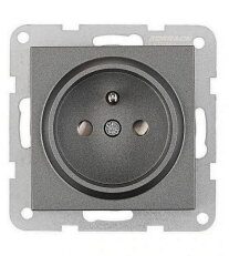 Zásuvka ČSN bezpečnostní clonka, šroubové svorky, antracit SCHRACK EV111352--