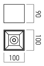 XCORE SQ. CEILING FITTING 18W 220-240V A