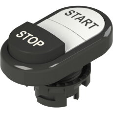 Dvojité tlačítko d22mm, plast, černá, IP67 PIZZATO E21PDSL1AAAN