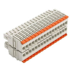 1vodičová pružinová svorkovnice, 2řadá, Páčka, Push-in CAGE CLAMP, Světle šedá