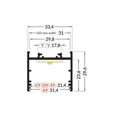 AL profil FKU78-02 pro LED, bez plexi, 2m, černý elox FK TECHNICS 4739562