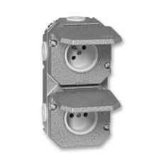 Dvojzásuvka ABB GARANT s ochrannými kolíky, s víčkem, Al IP55, IK08 5518N-C22750