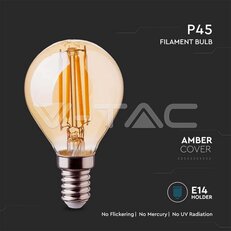 LED Bulb - 4W Filament  E14 P45 Amber 22