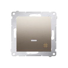 Přepínač křížový, s orientačním LED, řazení 7So, 10AX, 250V, zlatá matná