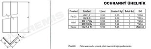 Ochranný úhelník OU 1,7 (FeZn) TREMIS V360