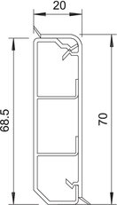 OBO SKL-70DBU Kanál s patkovou lištou s těsnicím břitem 70x20x2000 buk