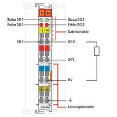 2kanálový binární výstup DC 24V 0,5 A světle šedá WAGO 750-506
