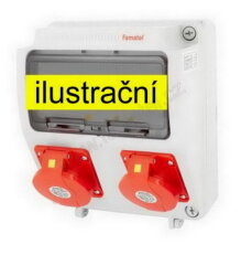 Zásuvková skříň ZSF00200000.0/3957 IP44 jištěná bez chrániče FAMATEL v027