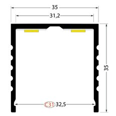 AL profil FKU72 C31 pro LED, bez plexi, 2m, elox FK TECHNICS 4738328