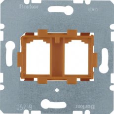 Nosná deska s oranžovým úchytem pro 2-nás. Modular-Jack BERKER 454109