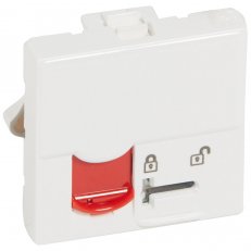 MOSAIC DATOVÁ ZÁSUVKA RJ45 UZAMYKATELNÁ FTP CAT.5E 2MODULOVÝ ČERVENÁ LEGRAND