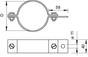 OBO 303 DIN-1/2 Příchytka trubková 1/2'', Ocel, žárově zinkováno