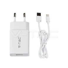 Charging Set With Travel Adapter Micro USB Cable White , VT-5371 V-TAC SKU8645