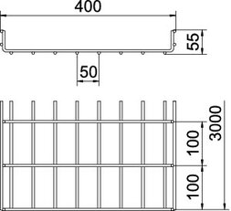OBO SGR 55 400 FT Mřížový žlab SGR 55x400x3000 Ocel žár.zinek