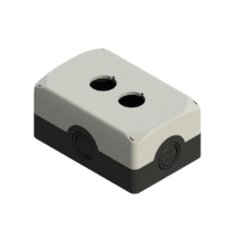 Instalační krabice, 2 otvory 22 mm, černá základna, šedý kryt PIZZATO ES32000