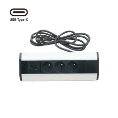 Rohová zásuvková lišta 3x 230V + USB A 3,1 A + USB C 15,5 W FK TECHNICS 4739533