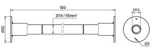 Dehn 419070 Přechod uzemnění s měděným vodičem NYY-O M16 d50mm L500mm