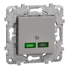 NOVÁ UNICA Rychlonabíjecí konektor USB C (65W), Hliník SCHNEIDER NU501430