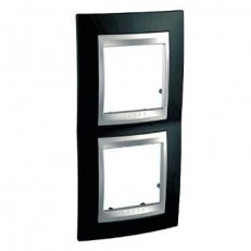 Unica Top rámeček dvojnásobný vertikální Rhodium Black/Aluminium MGU66.004V.093