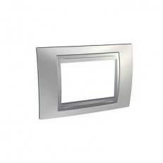 Unica Top Krycí rámeček trojmodulový Cromo mat/Aluminium SCHNEIDER MGU66.103.038