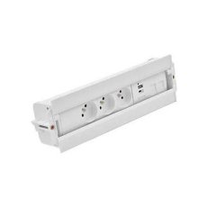 Mediaport Spinner: 3x 250 V typ E + USB A-C nabíječka + 2x zásuvka RJ45 bílá