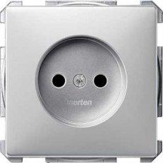 Schneider MTN2000-4060 Zásuvka bez zemnícího kontaktu 250V/16A, S-Design, alu