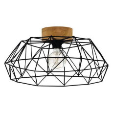 Stropní svítidlo PADSTOW E27 černá/dřevo 1X60W IP20 EGLO 44088