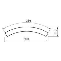 XFREE M CURVED DALI 500mm 60dgr SUSP. LI