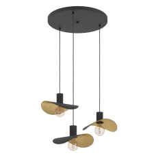 Závěsné svítidlo SACEDA E27 černá/zlatá 120W EGLO 390395