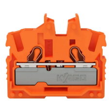 2vodičová průchozí svorka Mini, S ovládacími otvory, 2,5 mm2, Oranžová
