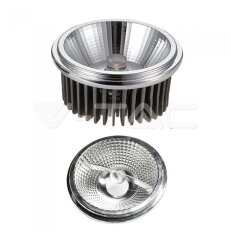 LED Spotlight AR111 20W Changeable Reflector 40`D/20`D Silver 3000K, VT-1121