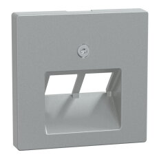 Centrální deska, Merten System M, RJ45, dvojitá, aluminium, matný plast 298060