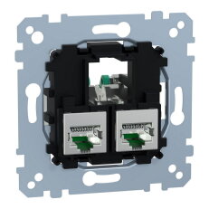 Nosná deska dvojitá s konektory Actassi 2xRJ45, Merten, kategorie 6A, STP