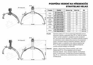 Podpěra vedení na hřebenáče stavitelná velká PV 15svx Cu-55m měď+plast V862