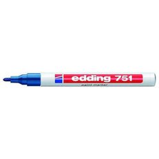 Permanentní pero, lakový popisovač s kulatým hrotem 1-2mm EDDING 751 modrá