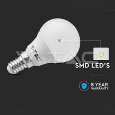 LED Bulb 4,5W E14 P45 3000K 6pcs/pack VT-2266, V-TAC SKU212733