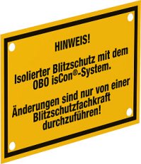 OBO isCon HWS Výstražný štítek pro vedení isCon 150x100mm žlutá Polystyrol PS